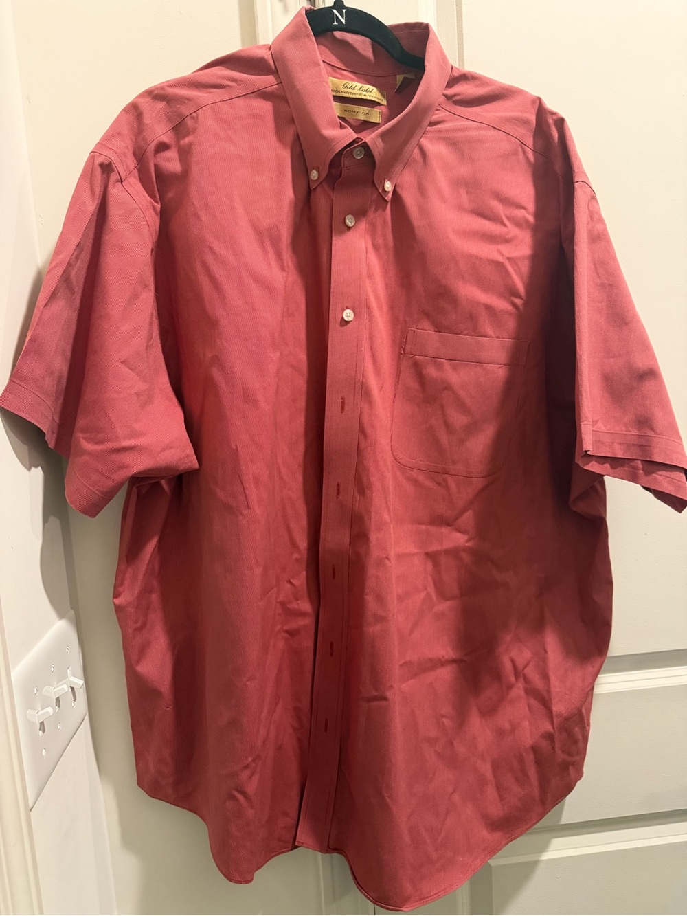 Roundtree & Yorke Men’s Short-Sleeve Button-Down Shirt - Rose